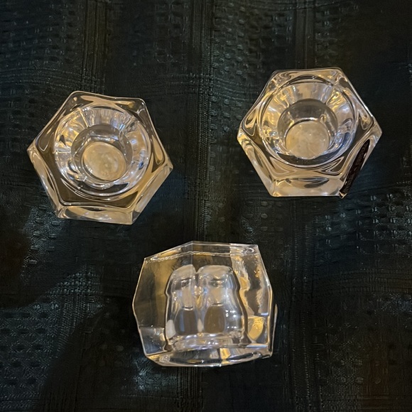 Crystal Candle Holders 6-sided for tapered candles - set of 3 - Made in the USA - Picture 9 of 10